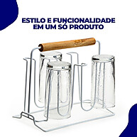 Porta Copos Arthi Branco 6 Copos – Secador Prático e Elegante - imagem 2