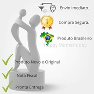 Escultura Decorativa Mãe e Filho Moderna - Design Elegante em Preto - imagem 4