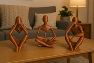 Estátuas Esculturas 3 Pensadores em Cobre - Decoração Elegante para Sala e Escritório - imagem 3
