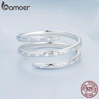 Anel Bamoer em Prata 925 com Design Triplo Aberto – Jóia Feminina Elegante - imagem 2
