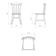 Cadeiras de Jantar: Kit 2 Madeira Maciça Elegante - imagem 2