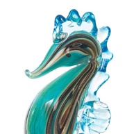 Estatueta de Cavalo Marinho Multicolorido em Vidro - 22 cm | Decoração Costeira Elegante - imagem 4