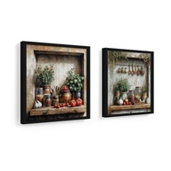 Kit 2 Quadros 18x18 cm Cozinha Vintage - Design Elegante para Gourmet e Bistrô - imagem 4