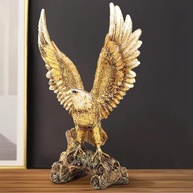 Estátua de Águia Dourada em Resina - 10x7x23,5 cm - Decoração Elegante para Casa e Escritório - imagem 1