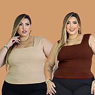 Regata Plus Size: Kit 2 Ribana Elegante - imagem 2