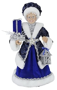 Mrs. Papai Noel Azul Brilhante - Estátua de Natal Elegante 40,6 cm - Decoração Refinada para Sua Casa - imagem 2