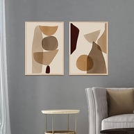 Quadros Decorativos com Moldura Abstrato Marrom - Conjunto Moderno para Ambientes Elegantes - imagem 3