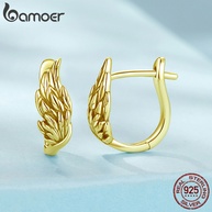 Brincos de Prata Bamoer: Asas Douradas Elegantes - imagem 2