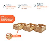 Kit 3 Caixas Organizadoras de Bambu – Versáteis e Elegantes - imagem 2