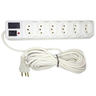 Filtro de Linha 5m com 6 Tomadas: Proteção Elétrica Essencial para Seus Dispositivos (Branco) - imagem 1