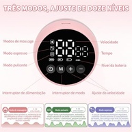 Bomba Extratora de Leite Rosa Elétrica - Mãos Livres com Tecnologia Silenciosa - imagem 4