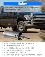 Bomba de Combustível Elétrica para Ford E-350, F-250, F-350 Super Duty e Excursion 7.3L Diesel - Substituição 69909 - imagem 3