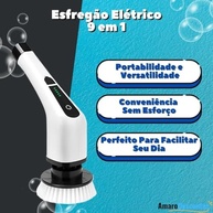 Escova Giratória Elétrica 9 em 1 com Motor 25W e Bateria 5000mAh - Limpeza Profunda 360º - imagem 4