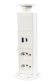 Torre De Tomada Branca Usb Tipo C + A Turbo + 2 Elétrica 20a - imagem 1