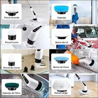 Esfregão Elétrico Giratório 9 em 1 com Escova Recarregável e Cabo Ajustável - Potente e Multiuso para Pisos, Banheiros e Azulejos - imagem 3