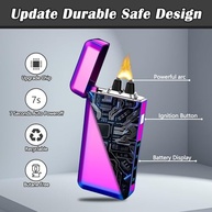 SKRFIRE Isqueiros de Plasma Isqueiros Usb Recarregáveis Dragon, Isqueiro Elétrico À Prova de Vento Isqueiro de Arco Eletrônico com Display de Energia Led para Vela, Incenso, Presentes para Homens, Mul - imagem 4