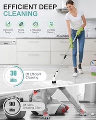 Mop Elétrico Giratório 9 em 1 com Tecnologia 360° - Sem Fio, Recarregável e Multiuso para Limpeza Profunda - imagem 4