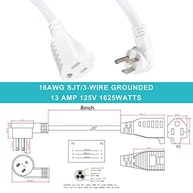 Kit 3 Extensões Curtas 20cm com Plug Reto Branco - Ideal para Eletrodomésticos Pequenos - imagem 3