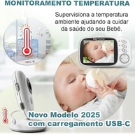 Babá Eletrônica VB603 com Câmera HD, Visão Noturna, Áudio 2 Vias e Tela 2.4" - Controle Total do Ambiente do Bebê - imagem 3