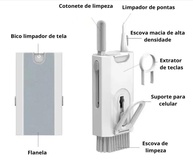 Escova de Limpeza Kit Multifuncional Teclado 8 em 1 Eletrônico, Fone de Ouvido, Teclado, Tela de Computador, Removedor de teclas (cor sortida: branco ou preto) - ROCCAMARE - imagem 4