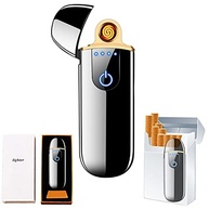 ZOIPPDMS Isqueiro Elétrico, Isqueiro Eletrônico Inteligente, Mini Isqueiro Recarregável Usb, Ignição Por Toque, À Prova de Vento, Isqueiro Sem Chama, Isqueiro de Plasma Leve com Indicador de Energia P - imagem 1