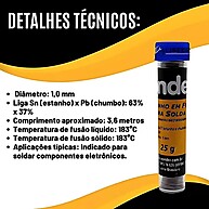 Solda Estanho 1mm Vonder: Ideal para Eletrônicos - imagem 2