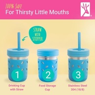 Elk and Friends Copos de aço inoxidável de 400 ml | Copos para crianças e crianças com canudos de silicone com rolha | Copos à prova de derramamento para crianças | Copos de smoothie | Podem ser - imagem 3