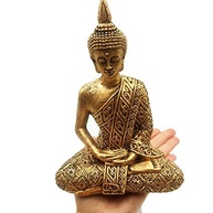 Estátua de Buda Hindu em Resina Dourada - 19,5cm | Decoração e Meditação - imagem 3