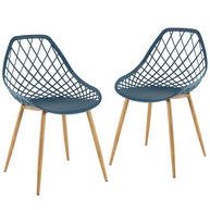 Cadeiras Clarice Cloe em Polipropileno e Metal - Kit com 2 Unidades | Design Moderno para Sala de Jantar, Cozinha, Varanda e Cafeteria - imagem 1