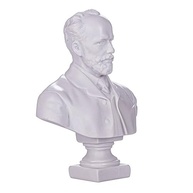 Busto de Tchaikovsky em Mármore Branco - 20 cm | Escultura de Compositor Russo - imagem 4