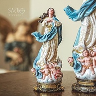 Imagem Nossa Senhora Imaculada Conceição 20cm em Resina Importada - Decoração Sagrada com Detalhes Exclusivos - imagem 4