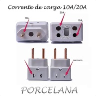KIT 3 Adaptadores de Tomada Universal Premium em Porcelana 10A/20A Bivolt - imagem 3