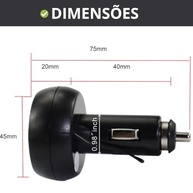 Voltímetro, Termômetro e Carregador USB 3 em 1 para Veículos 12V/24V - imagem 5