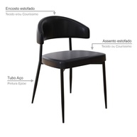 Cadeira Bless Fixa em Courino - 4 Unidades | Conforto e Estilo para Seu Ambiente - imagem 5