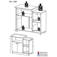 Balcão Fruteira Multifuncional 4 em 1 com Nicho para Galão - Design Moderno e Prático - imagem 4
