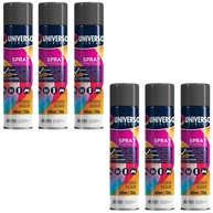 Tinta Spray 400ml Preto Brilhante Uso Geral em Aço Ferro Couro Gesso Cerâmica | Universo | Kit 06 un - imagem 1