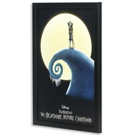 Pôster Emoldurado The Nightmare Before Christmas - Jack e Sally em Madeira MDF para Decoração de Parede - imagem 5