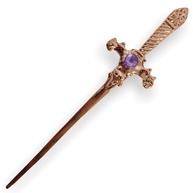 Adaga Cigana em Metal Cobreado com Pedra Lilás - 15cm - Simbolismo e Elegância - imagem 1