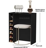 Aparador com Adega Lateral para Cervejeira em Design Moderno Preto/Nature - Ideal para Ambientes Sofisticados - imagem 5