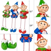 Conjunto de 3 Estatuetas de Elfo de Natal com Pernas Penduradas - Decoração Encantadora em Resina - imagem 5