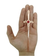 Adaga Cigana em Metal Cobre com Pedra Vermelha - 15 cm - Simbolismo e Estilo - imagem 4