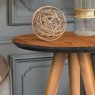 Mesinha Lateral Redonda em Madeira Freijó com Pés Palito - Design Moderno para Sala e Quarto - imagem 5