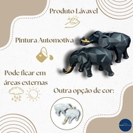 Elefante Geométrico em Resina Preto - Decore com Estilo e Sofisticação - imagem 5