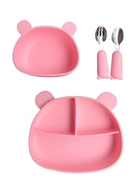 Kit Alimentação Infantil em Silicone com Ventosas - Prato e Tigela Seguros para Bebês - imagem 1