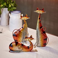 Aayla Estatueta de Gato Marrom em Ferro - 26,66 cm | Decoração Elegante para Casa e Cozinha - imagem 5