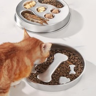 Bacia de Alimentação Lenta em Aço Inoxidável 304 - Controle de Ração e Prevenção de Engasgos para Pets - imagem 5