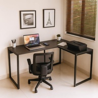 Mesa Escritório em L 130x100cm com Base em Aço - Design Industrial Premium - imagem 1