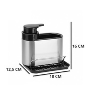 Organizador de Pia com Dispenser de Detergente em Aço Inox – Porta Esponja e Suporte para Pano de Limpeza - imagem 4