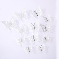 Adesivos de Parede Borboleta 3D - 24 Peças Decorativas Autoadesivas em PVC para Decoração Moderna - imagem 1