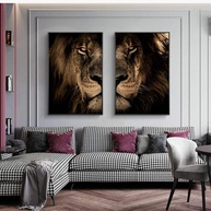 Impressão em Tela Leão Africano - Arte Moderna 60x90cm para Decoração de Parede - imagem 1